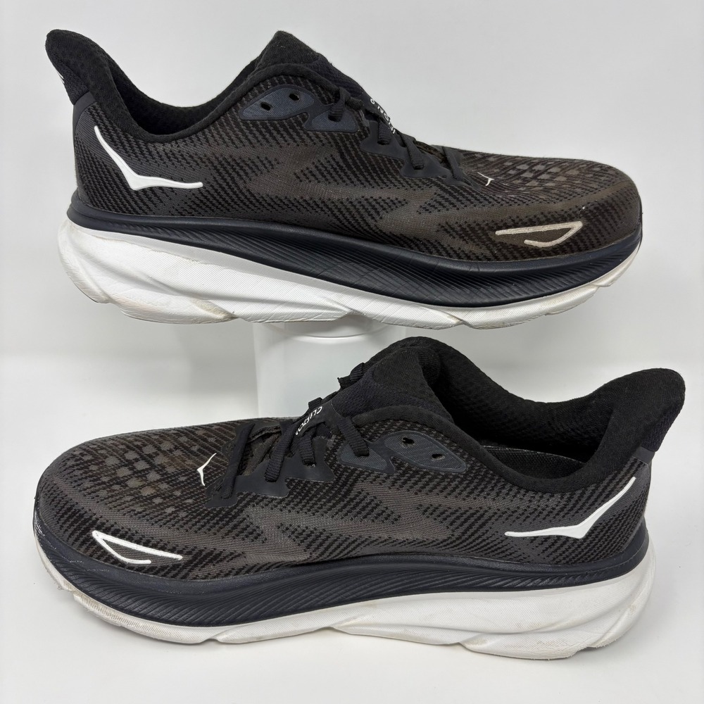 Hoka Clifton 9 Womens Size 10 Black White Athletic Running Shoes (1127896 BWHT) - Picture 3 of 8